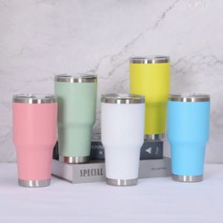 30Oz Stainless Steel Tumbler Insulated Cup With Lid & Straw