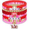 Acrylic Plastic Pink heart pendant beaded bracelet