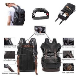 Vintage PU Leather Backpack for Men
