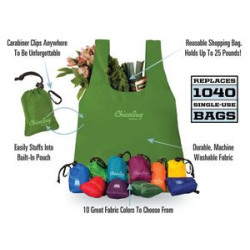 Original Reusable Tote Bag With Carabiner Clip