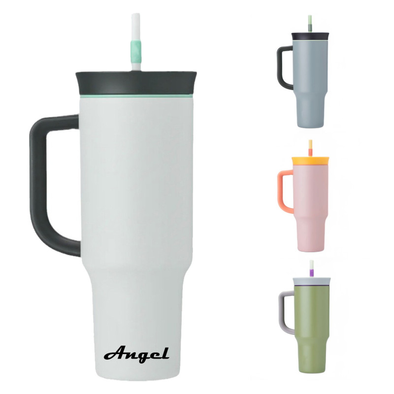 24 Oz Leakproof Insulated Tumbler With Straw Handle