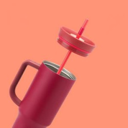 24 Oz Leakproof Insulated Tumbler With Straw Handle