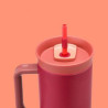 24 Oz Leakproof Insulated Tumbler With Straw Handle