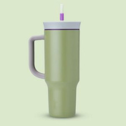 24 Oz Leakproof Insulated Tumbler With Straw Handle