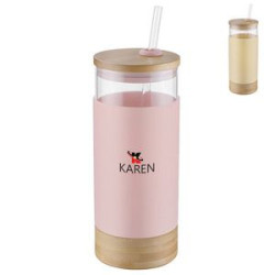 12Oz Glass Tumbler With Straw And Lid