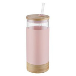 12Oz Glass Tumbler With Straw And Lid