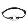 Circular engraved leather bracelet