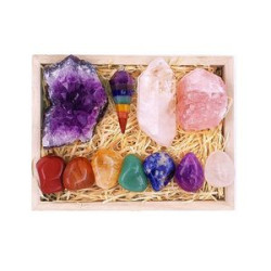 Healing Crystals Kit in Wooden Box