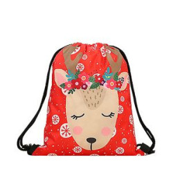 210D Christmas Drawstring Backpacks