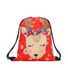 210D Christmas Drawstring Backpacks