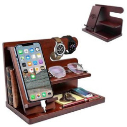 Wood Phone Docking Station Key Holder