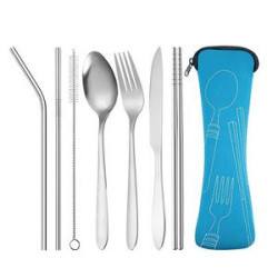 Camping Silverware Reusable Utensils Set with Case