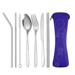 Camping Silverware Reusable Utensils Set with Case