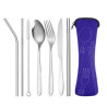 Camping Silverware Reusable Utensils Set with Case