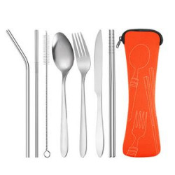 Camping Silverware Reusable Utensils Set with Case