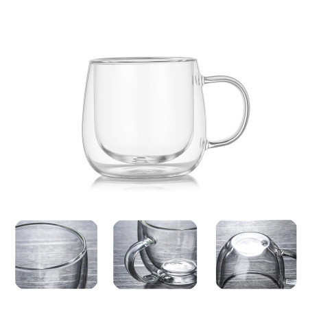 10.15 Oz Double Wall Glass Coffee Cup