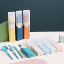 Wheat Straw 4 Pcs Cutlery Set With Box