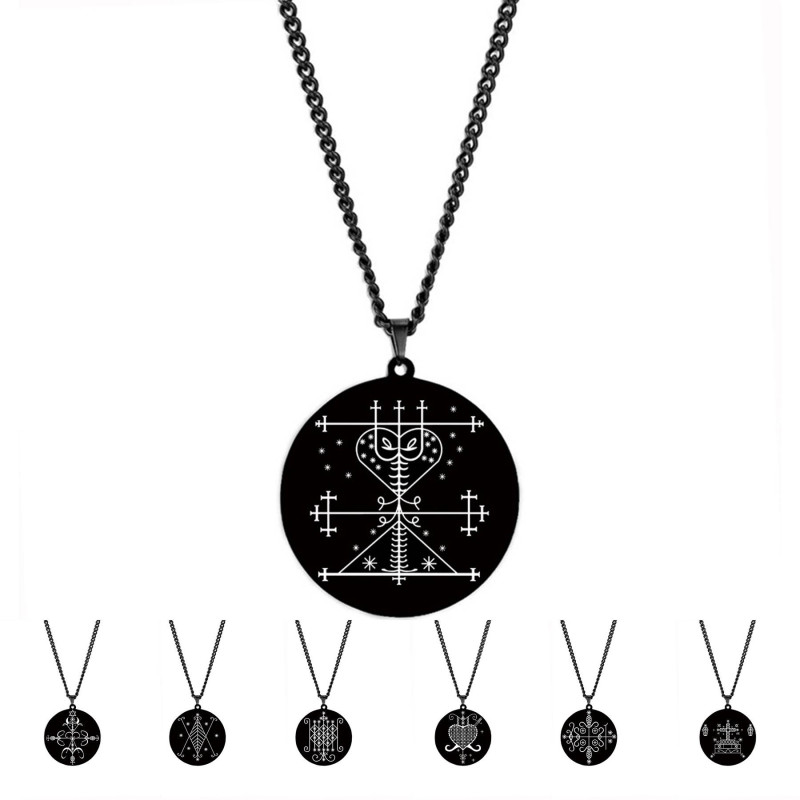 Stainless steel symbol amulet pendant necklace
