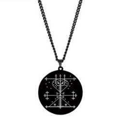 Stainless steel symbol amulet pendant necklace