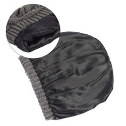 Winter Knitted Satin Lined Beanie Hats