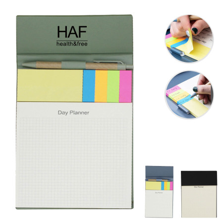 Business Notebook With Sticky Colored Notes