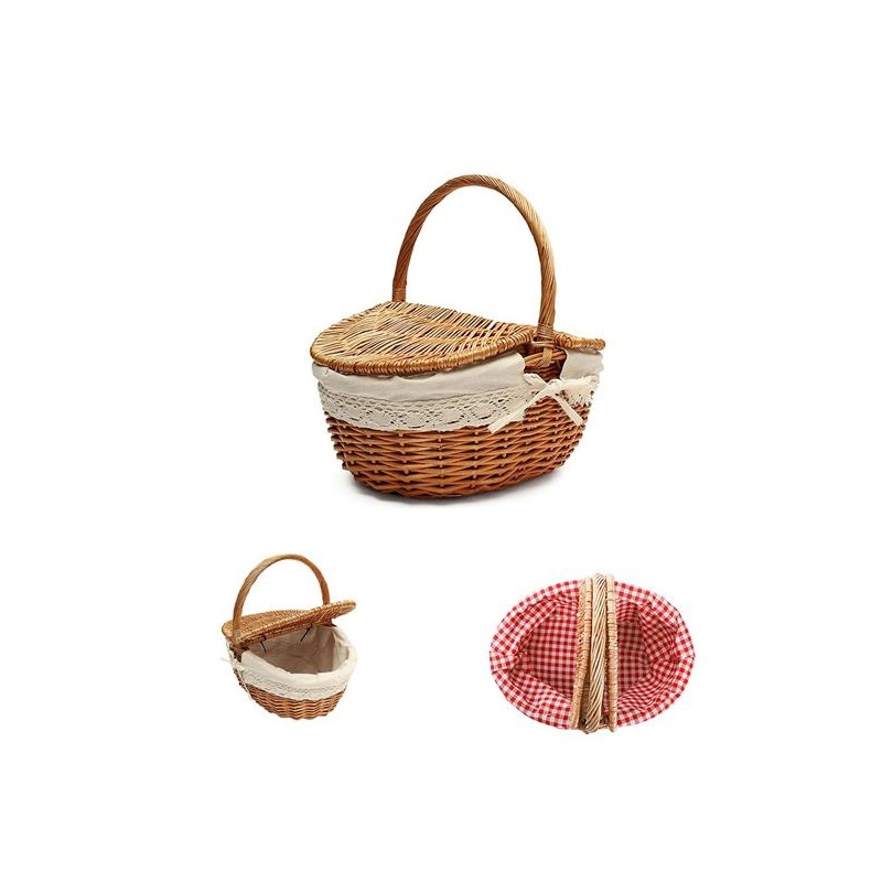 Natural Willow Woven Picnic Basket