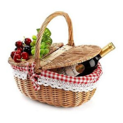 Natural Willow Woven Picnic Basket