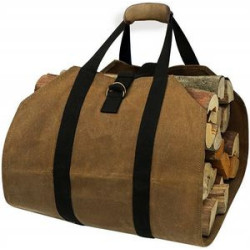Log Carrier For Firewood 39 In X 18In Waxed Canvas Bag