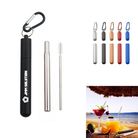 Collapsible Reusable Metal Straws