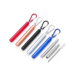Collapsible Reusable Metal Straws