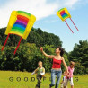 Portable Rainbow Kite with Long Colorful Tails