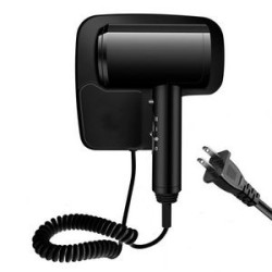 Wall Mounted Hair Dryer in Hotel Toilet