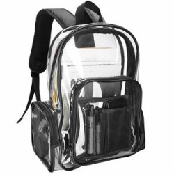 See Through Backpacks Transparent Clear Heavy-Duty Bookbag