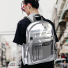 See Through Backpacks Transparent Clear Heavy-Duty Bookbag