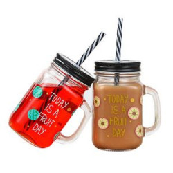 16Oz Handle Glass Mason Jar