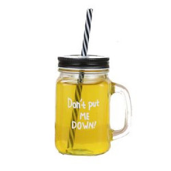 16Oz Handle Glass Mason Jar