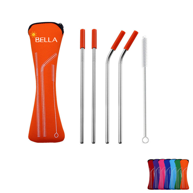 Reusable Stainless Steel Straw With Removable Silicone Tips