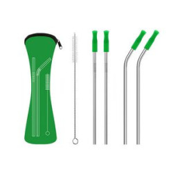 Reusable Stainless Steel Straw With Removable Silicone Tips