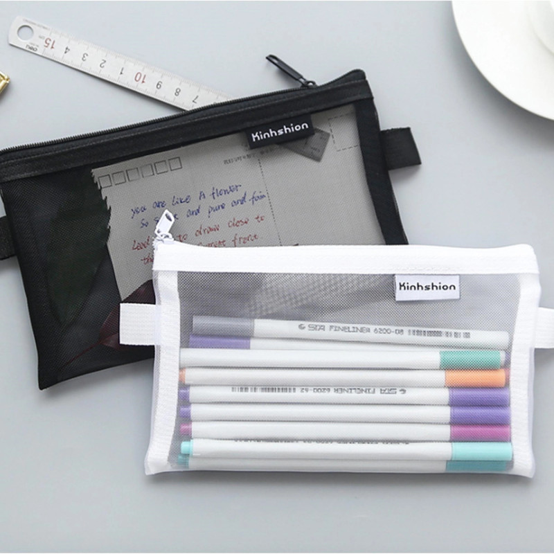 Transparent Zippered Stationary Pencil Bag
