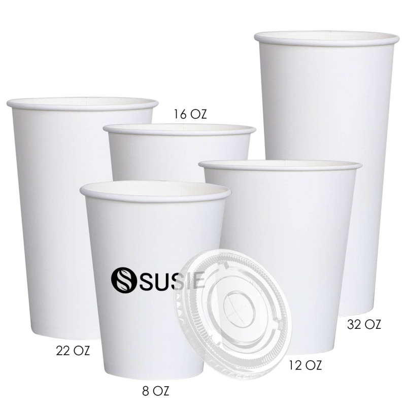 Paper cup with clear plastic lid