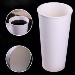 Paper cup with clear plastic lid