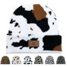 Spotted Knit Cap Cow Stripes Beanie