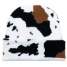 Spotted Knit Cap Cow Stripes Beanie