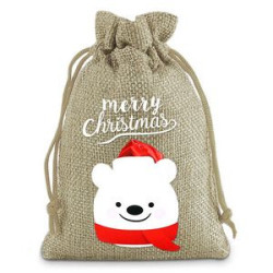 Medium Natural Burlap Pouches Jute Drawstring Bags 5" X 7"