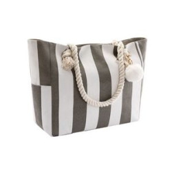 Large Canvas Striped Beach Bag