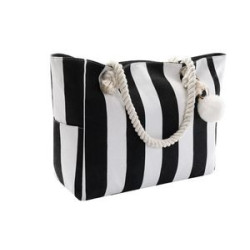 Large Canvas Striped Beach Bag