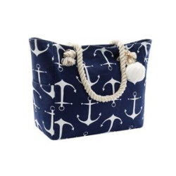 Large Canvas Striped Beach Bag