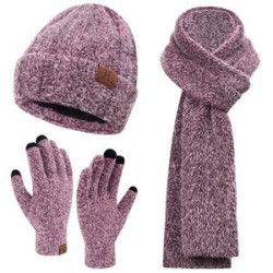 3-In-1 Heathered Knit Winter Set