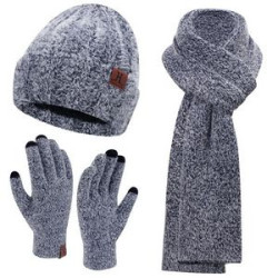 3-In-1 Heathered Knit Winter Set