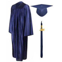 Shiny Graduation Gown Cap Tassel Set
